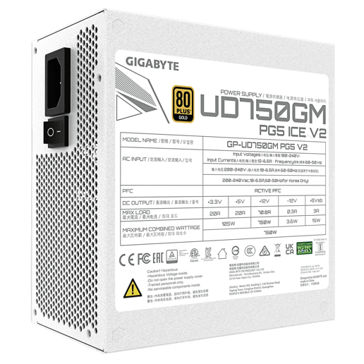 Gigabyte GP-UD750GM PG5 ICE 750W 80 Plus Gold Modular PSU