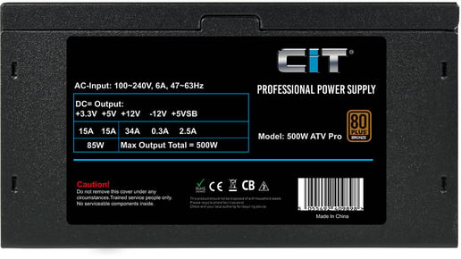 500W CiT ATV Pro 80 Plus Bronze PSU