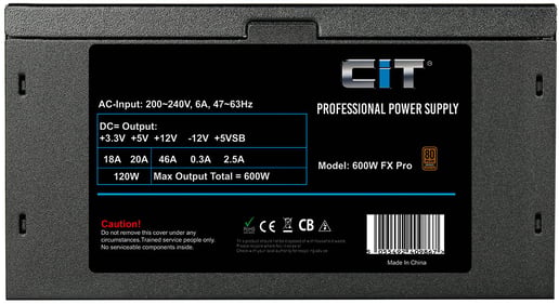 600W CiT FX Pro 80 Plus Bronze PSU