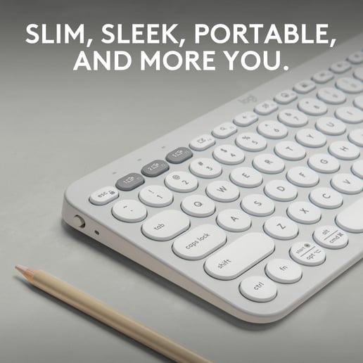 Logitech Pebble Keys 2 K380s Wireless Keyboard - Tonal White