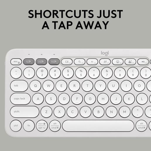 Logitech Pebble Keys 2 K380s Wireless Keyboard - Tonal White
