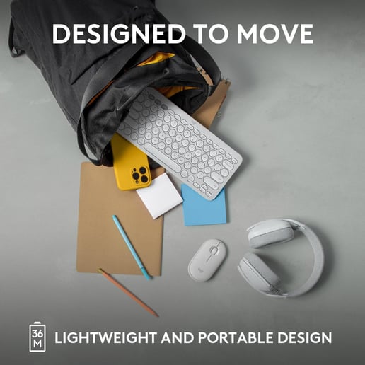 Logitech Pebble Keys 2 K380s Wireless Keyboard - Tonal White