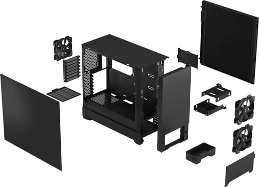 Fractal Pop Silent Mid Tower Case - Black 