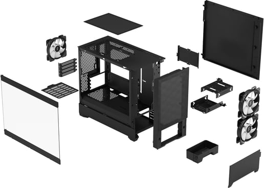 Fractal Pop Mini Air RGB Mini Tower Gaming Case - Black 