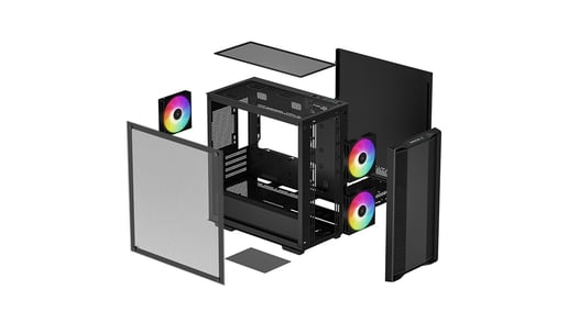 DeepCool CC360 ARGB Mid Tower Gaming Case - Black 