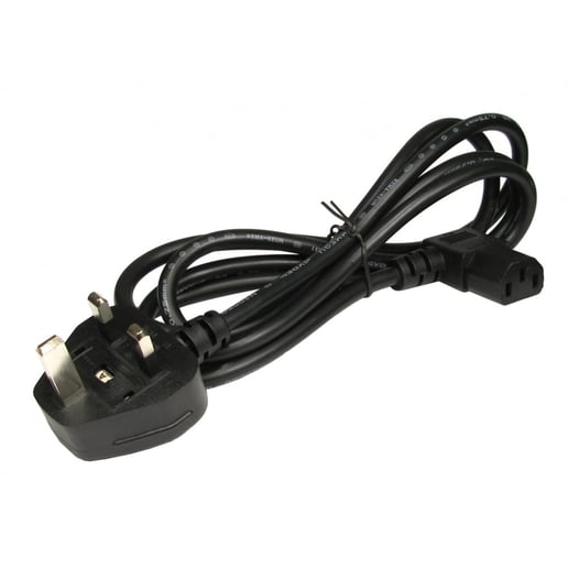 Cables Direct 2m Right-Angled IEC UK Power Cable