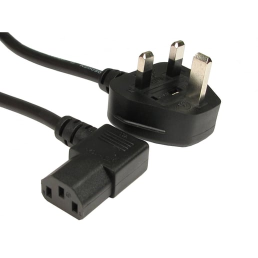 Cables Direct 2m Right-Angled IEC UK Power Cable