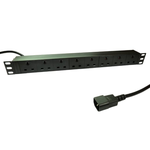 Cables Direct 3m 8-Port Horizontal 1U PDU with IEC C14 Plug