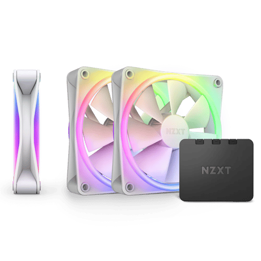 NZXT F120 RGB Duo 120mm Triple Fan Pack in White