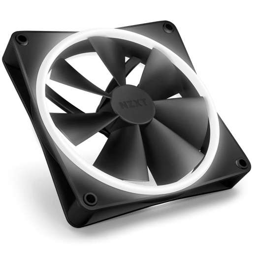 NZXT F140 RGB Duo 140mm Chassis Fan in Black