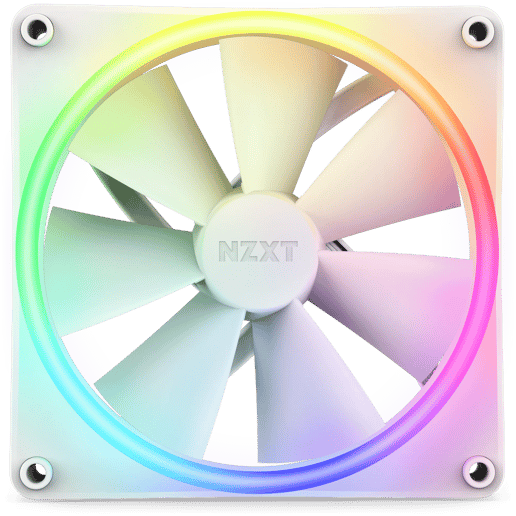 NZXT F140 RGB Duo 140mm Chassis Fan in White