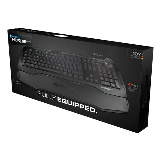 Roccat Horde AIMO Membranical RGB Gaming Keyboard, Black (UK QWERTY)