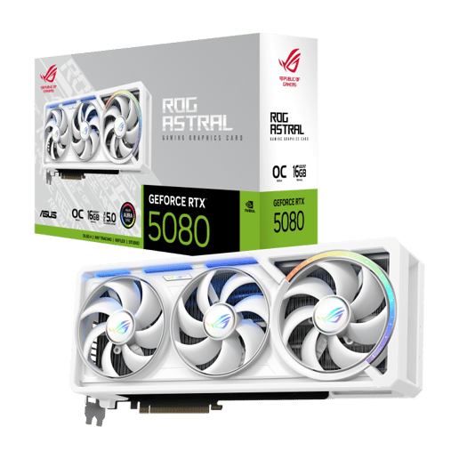ASUS GeForce RTX 5080 ROG Astral White OC 16GB GDDR7 Graphics Card