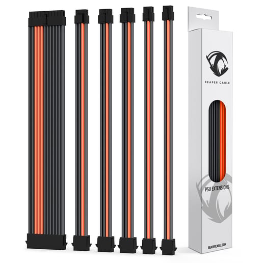 Reaper Cable Classics PSU Extension Kit in Carbon and Orange