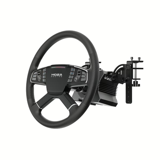 MOZA Racing Truck Driving Simulator (R5 Base, TSW Truck Wheel, SR-P Lite Pedals, Truck Wheel Clamp)