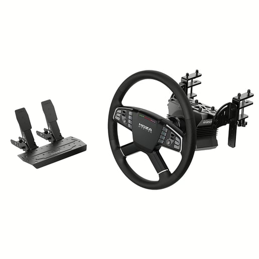 MOZA Racing Truck Driving Simulator (R5 Base, TSW Truck Wheel, SR-P Lite Pedals, Truck Wheel Clamp)