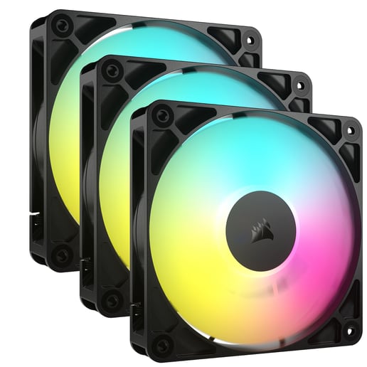 Corsair RS120 ARGB Triple Pack of 120mm PWM Fans in Black