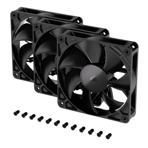 Corsair RS120 120mm PWM Triple Pack of Chassis Fans in Black
