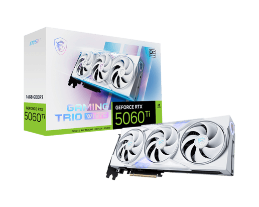 MSI GeForce RTX 5060 Ti GAMING TRIO WHITE OC 16GB GDDR7 Graphics Card
