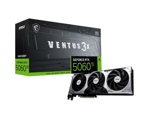 MSI GeForce RTX 5060 Ti Ventus 3X OC 16GB GDDR7 Graphics Card