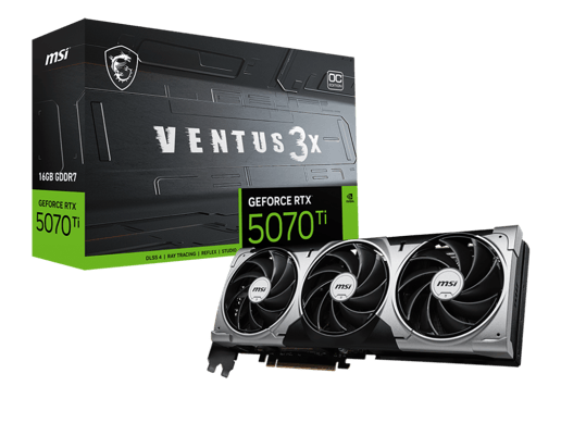 MSI GeForce RTX 5070 Ti Ventus 3X OC 16GB GDDR7 Graphics Card