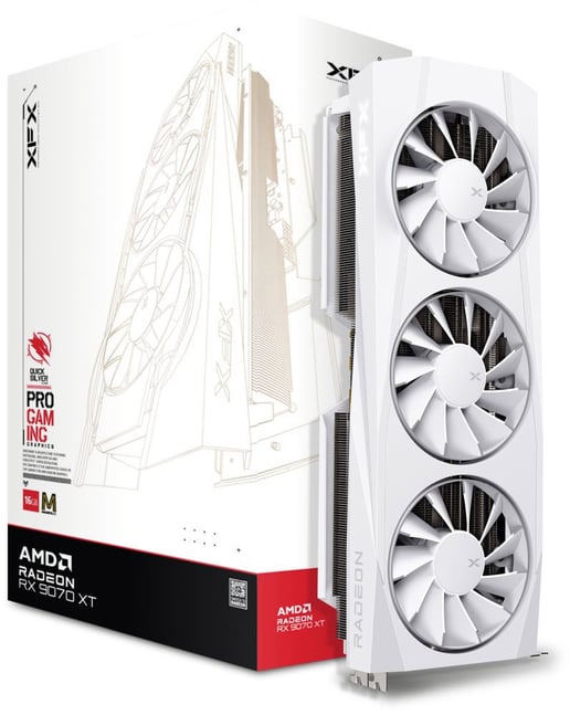 XFX Radeon RX 9070 XT Quicksilver White Magnetic Air 16GB GDDR6 Graphics Card