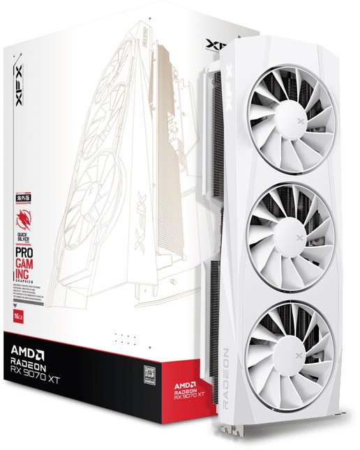 XFX Radeon RX 9070 XT Quicksilver White 16GB GDDR6 Graphics Card