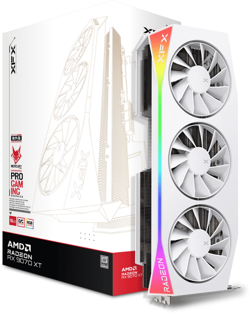 XFX Radeon RX 9070 XT Mercury White OC 16GB GDDR6 Graphics Card