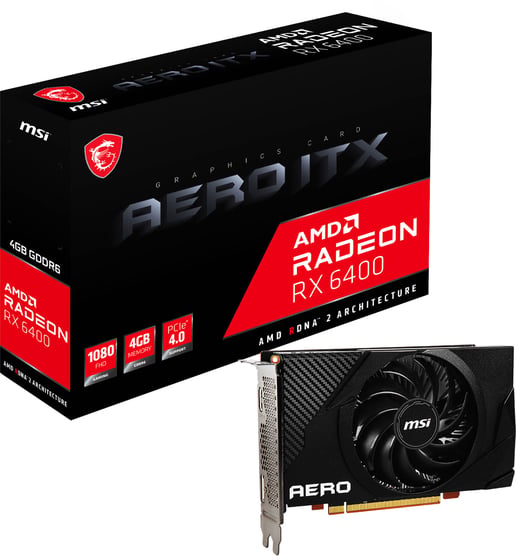 MSI Radeon RX 6400 AERO ITX 4GB Graphics Card