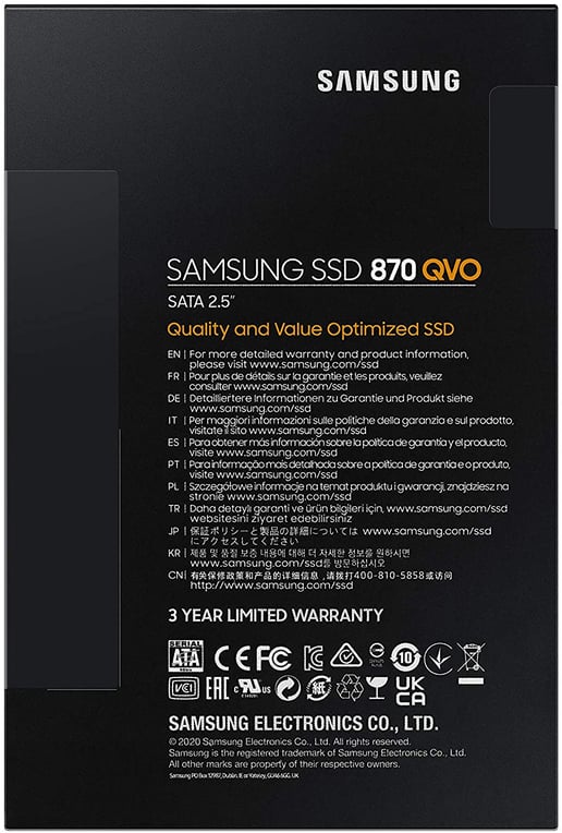 1TB Samsung 870 QVO 2.5" SATA III Solid State Drive