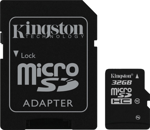 Kingston 32GB microSDHC UHS-I Class 10 Memory Card with Adaptor
