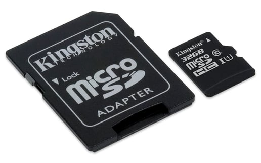 Kingston 32GB microSDHC UHS-I Class 10 Memory Card with Adaptor