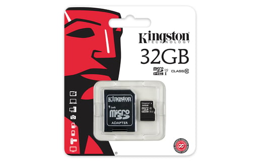 Kingston 32GB microSDHC UHS-I Class 10 Memory Card with Adaptor