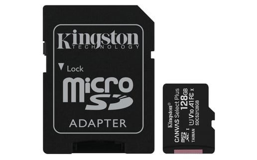128GB Kingston Canvas Select Plus UHS-1 (U1) microSD Card & Adaptor 