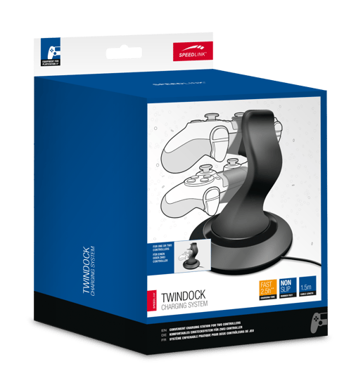 SpeedLink TwinDock Charge System for Sony Playstation 4 (Black) UK Model