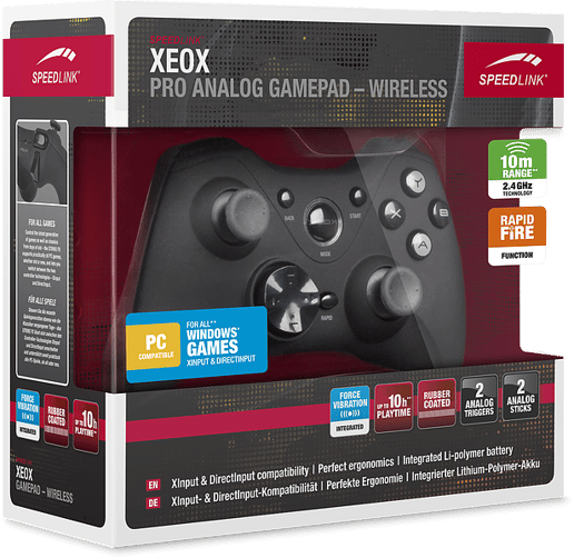 SpeedLink Xeox Pro Analog Wireless PC Gamepad (Black)