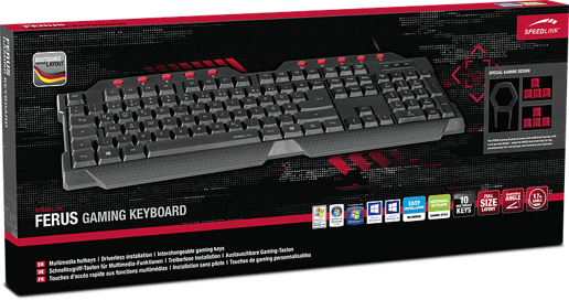 SPEEDLINK Ferus Full-Size Gaming Keyboard, UK Layout, (Black)