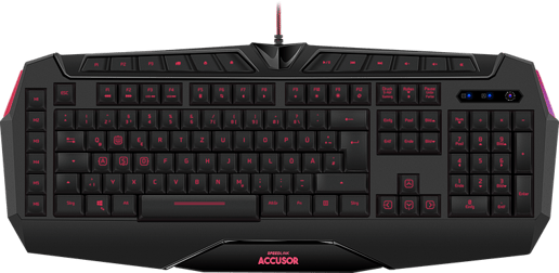 SPEEDLINK Accusor Advanced Full-Size Membrane Gaming Keyboard with 3-Colour LED Backlighting and Internal Profile Memory, UK Layout (Black)