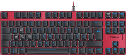 SPEEDLINK Ultro Illuminated Frameless Mechanical Gaming Keboard, UK Layout (Red/Black)