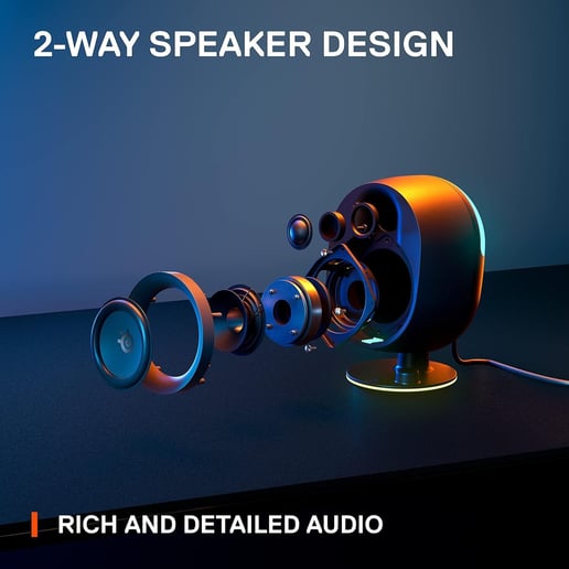 SteelSeries Arena 7 Illuminated 2.1 Gaming Speakers - Black