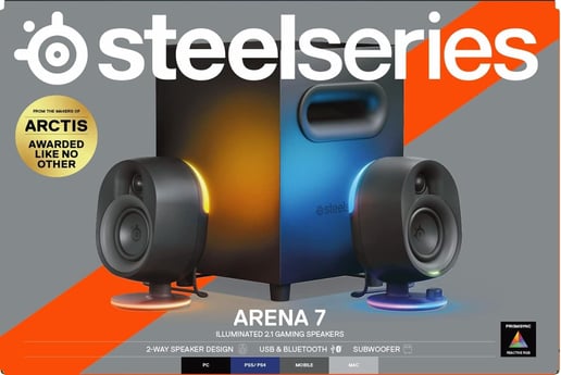 SteelSeries Arena 7 Illuminated 2.1 Gaming Speakers - Black