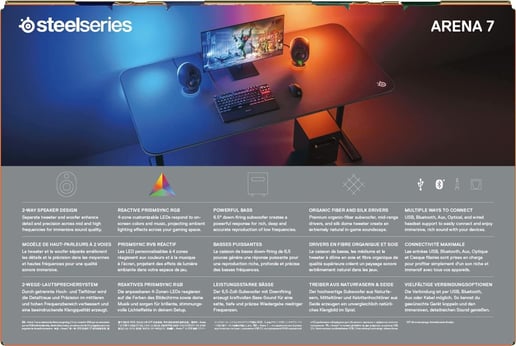 SteelSeries Arena 7 Illuminated 2.1 Gaming Speakers - Black