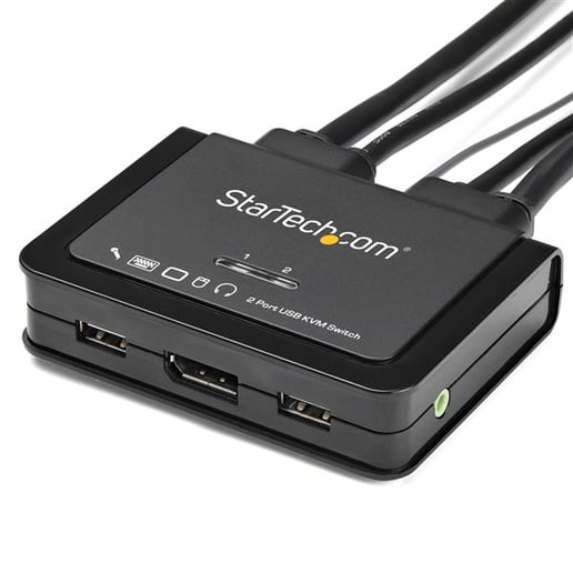 StarTech.com 2 Port DisplayPort KVM Switch with Built-In Cables