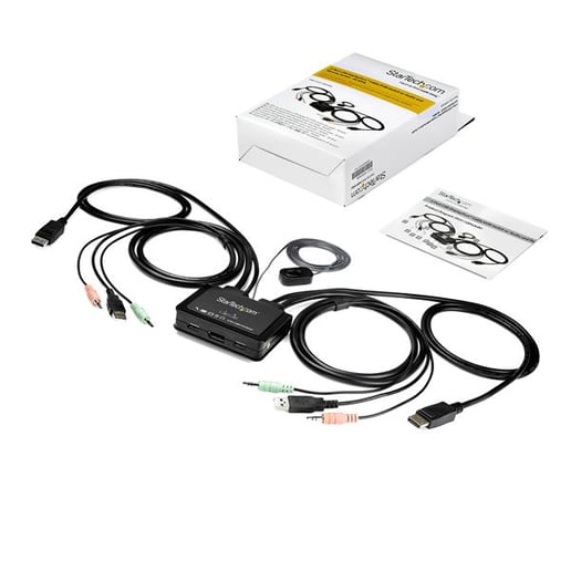 StarTech.com 2 Port DisplayPort KVM Switch with Built-In Cables