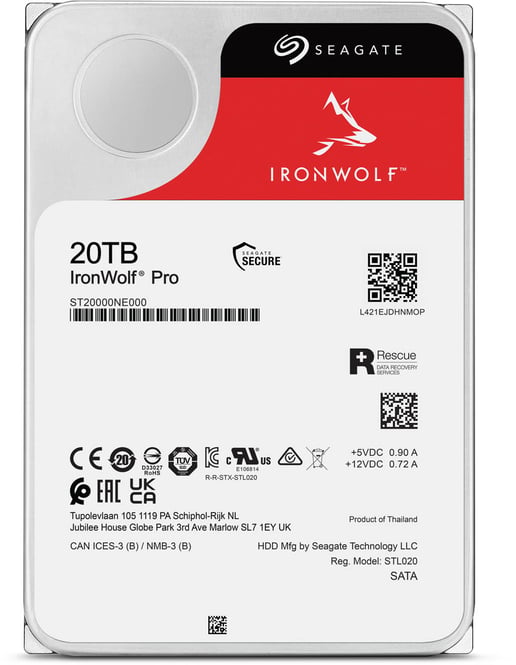 Seagate IronWolf Pro 20TB SATA III 3.5" Hard Drive - 7200RPM, 256MB Cache