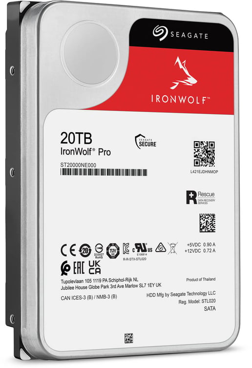 Seagate IronWolf Pro 20TB SATA III 3.5" Hard Drive - 7200RPM, 256MB Cache
