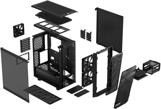 Fractal Meshify 2 Compact Mid Tower Gaming Case - Black 
