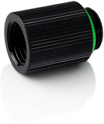 Bitspower G1/4 inch IG1/4 inch 20mm Extender Fitting in Glorious Black - Twin Pack