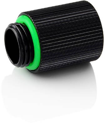 Bitspower G1/4 inch IG1/4 inch 20mm Extender Fitting in Glorious Black - Twin Pack