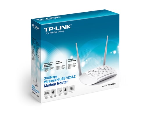 TP-Link TD-W9970 300Mbps Wireless N USB VDSL2 Modem Router (White) - V1